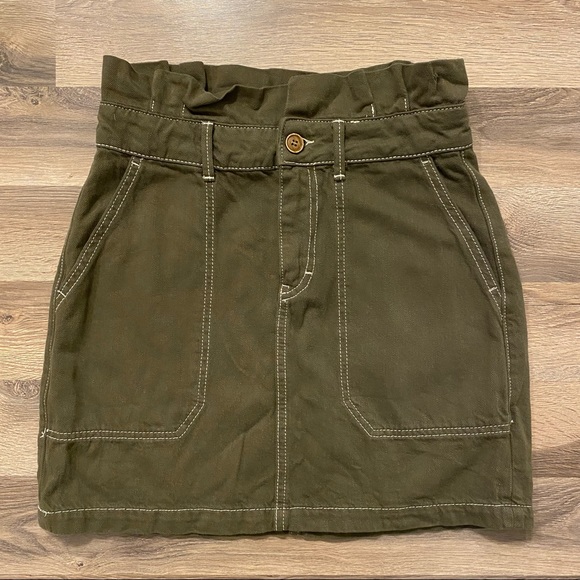 Free People Green Paperbag Mini Skirt - Picture 2 of 5